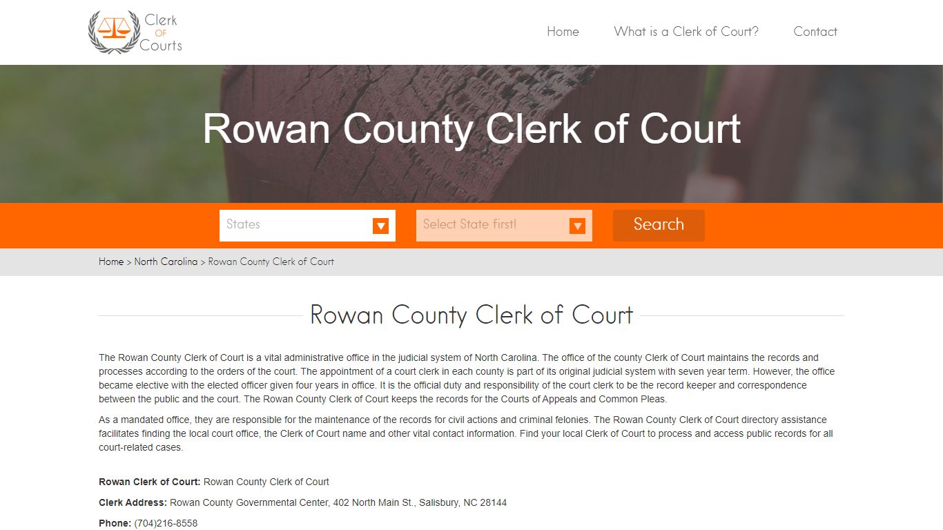 Rowan County Clerk of Court
